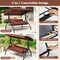 Outdoor 3-Piece Porch Swing with Adjustable Canopy and Cushions